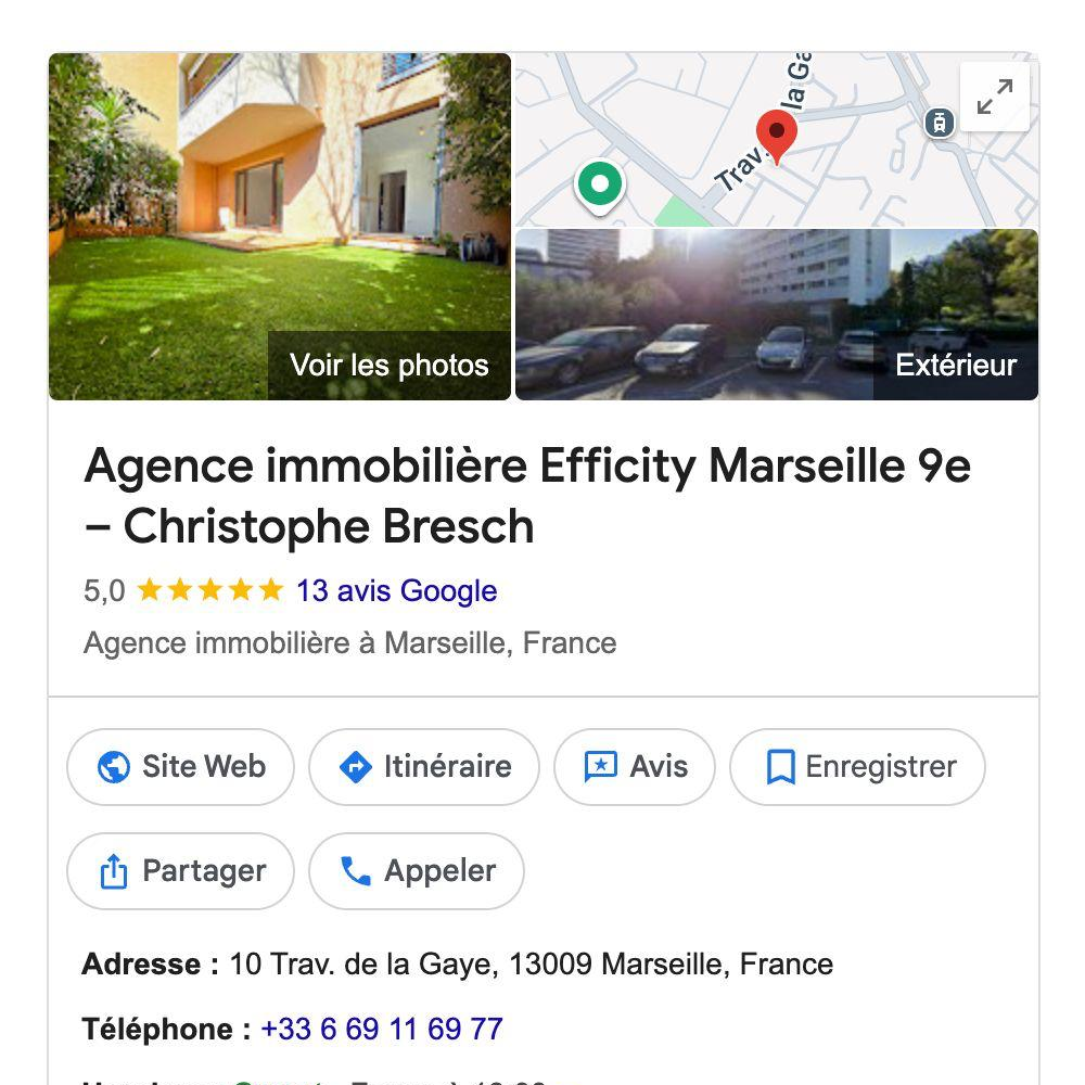 Résultats Google Business Profile Christophe Bresch